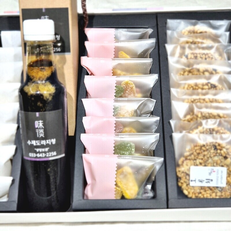 강릉팜,강릉미담 (강릉팜 미담종합선물 25-02호)도라지정과 도라지청 생강정과 오곡칩 (도청생오) 맛과 멋과 품위있는 추석 설 명절선물 부모님 시댁