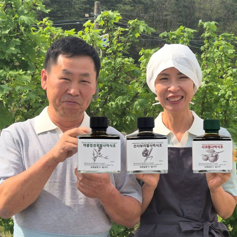 강릉팜,하슬라 자연발효 식초 흑초 500ml 4종 감식초 약콩엉겅퀴 초란 산사보리