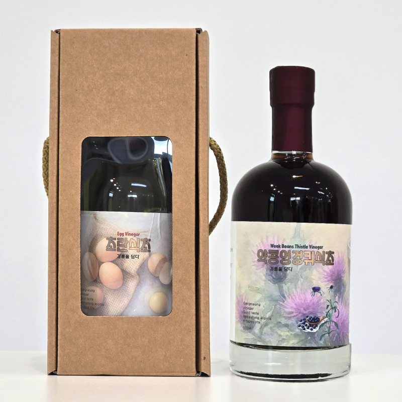 강릉팜,하슬라 자연발효 식초 흑초 500ml 4종 감식초 약콩엉겅퀴 초란 산사보리